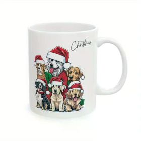 1pc Merry Christmas Mug Dogs Animal Lover Gift Funny Ceramic Cute Coffee Cup 11oz
