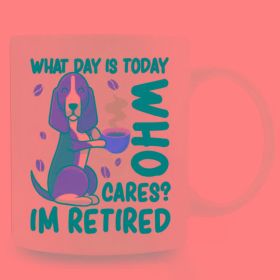 11oz Funny Beagle Retirement Coffee Mug - 'Who Cares? I'm Retired' Design, Ceramic Cup for Dog Lovers, Dishwasher &