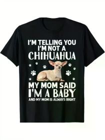 Cute Chihuahua Art For Women Mom Dog Breed Chihuahua Lovers T-Shirt (Color: Black, size: S)