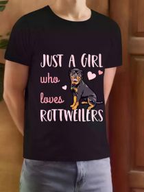 Who Loves Rottweilers Funny Rottie Dog Lover Gift Unisex T-Shirt (Color: Black, size: L)