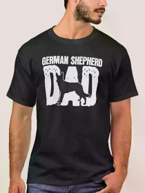 Mens German Shepherd Dad Dog Fathers Day T-Shirt, Casual Unisex Short Sleeve Tee Tops, Men'S Black T Shirt, Christmas Gift (Color: Black, size: XL)